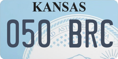 KS license plate 050BRC