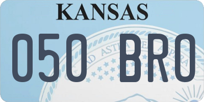 KS license plate 050BRO