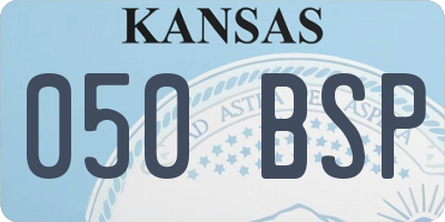 KS license plate 050BSP
