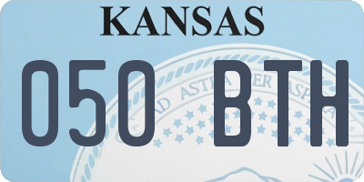 KS license plate 050BTH