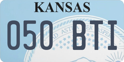 KS license plate 050BTI