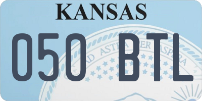 KS license plate 050BTL