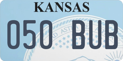 KS license plate 050BUB