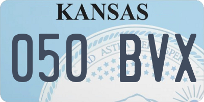 KS license plate 050BVX