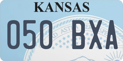 KS license plate 050BXA