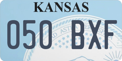 KS license plate 050BXF
