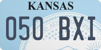 KS license plate 050BXI