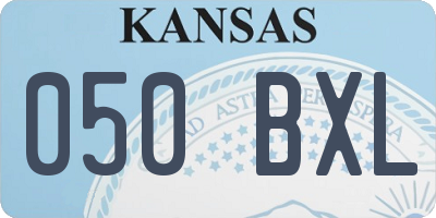 KS license plate 050BXL