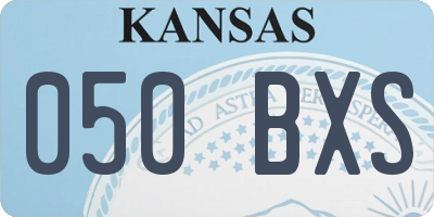 KS license plate 050BXS