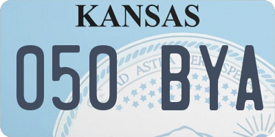 KS license plate 050BYA
