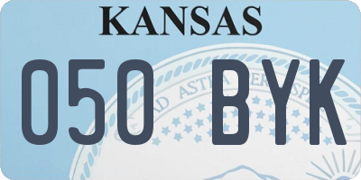 KS license plate 050BYK
