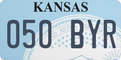 KS license plate 050BYR