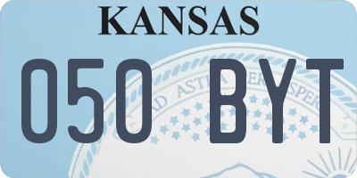 KS license plate 050BYT