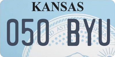 KS license plate 050BYU