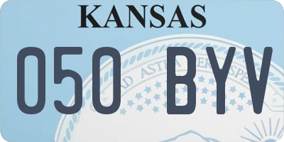 KS license plate 050BYV