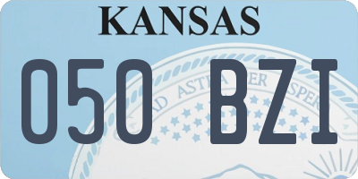 KS license plate 050BZI