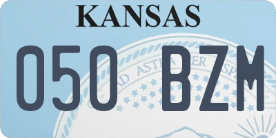 KS license plate 050BZM