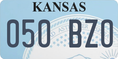 KS license plate 050BZO