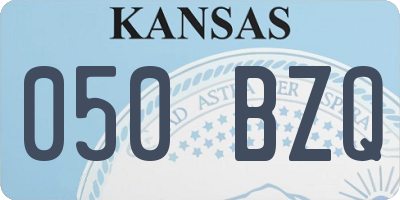 KS license plate 050BZQ