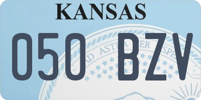 KS license plate 050BZV