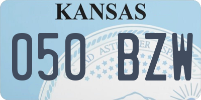 KS license plate 050BZW