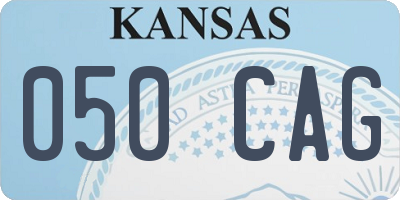KS license plate 050CAG