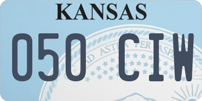 KS license plate 050CIW