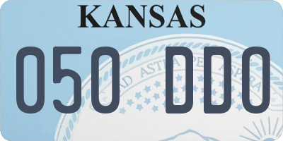 KS license plate 050DDO