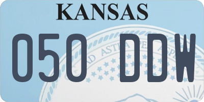KS license plate 050DDW