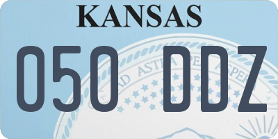 KS license plate 050DDZ