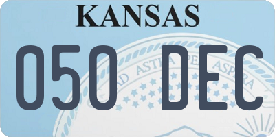 KS license plate 050DEC