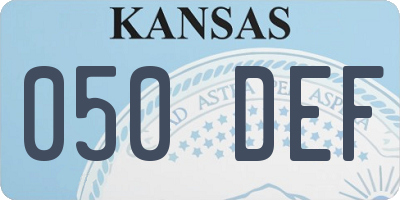 KS license plate 050DEF