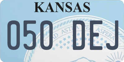 KS license plate 050DEJ