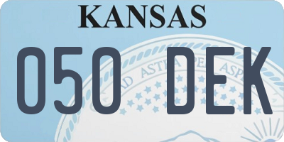 KS license plate 050DEK