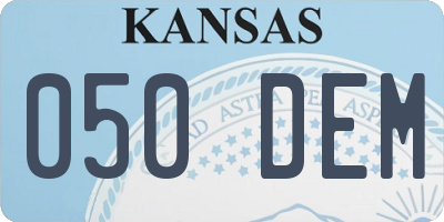 KS license plate 050DEM