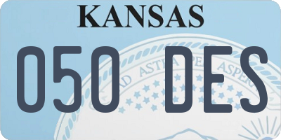 KS license plate 050DES