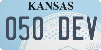 KS license plate 050DEV