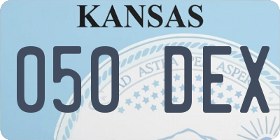 KS license plate 050DEX