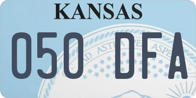 KS license plate 050DFA