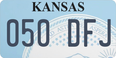 KS license plate 050DFJ