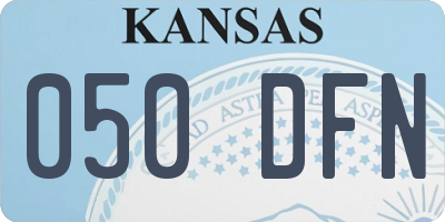 KS license plate 050DFN