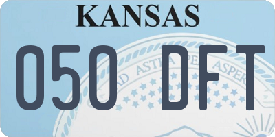 KS license plate 050DFT