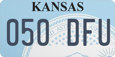 KS license plate 050DFU