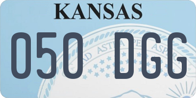 KS license plate 050DGG
