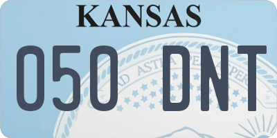 KS license plate 050DNT