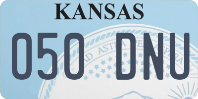 KS license plate 050DNU
