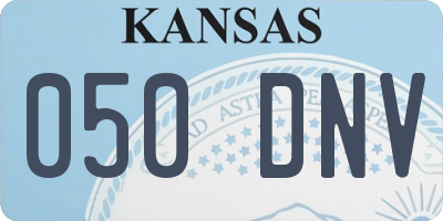 KS license plate 050DNV
