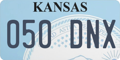 KS license plate 050DNX