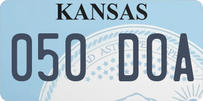 KS license plate 050DOA