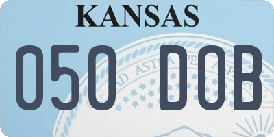 KS license plate 050DOB